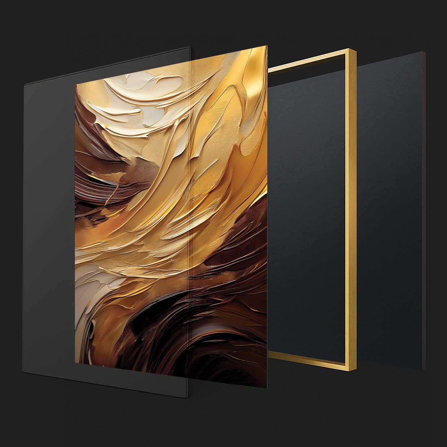 Gold Abstract Wall Art – Textured Modern Elegance