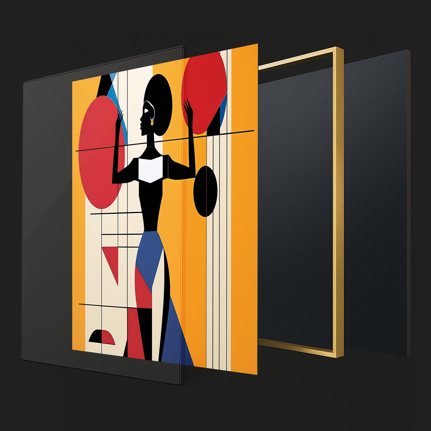 Bold Balance – Luxury Framed Glass Art
