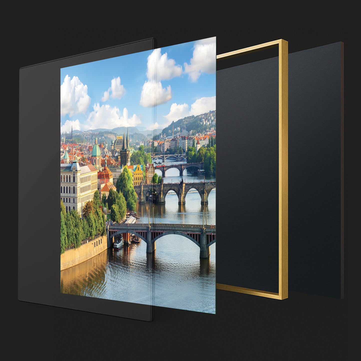 Prague Bridges Over Vltava River β European Cityscape Wall Art