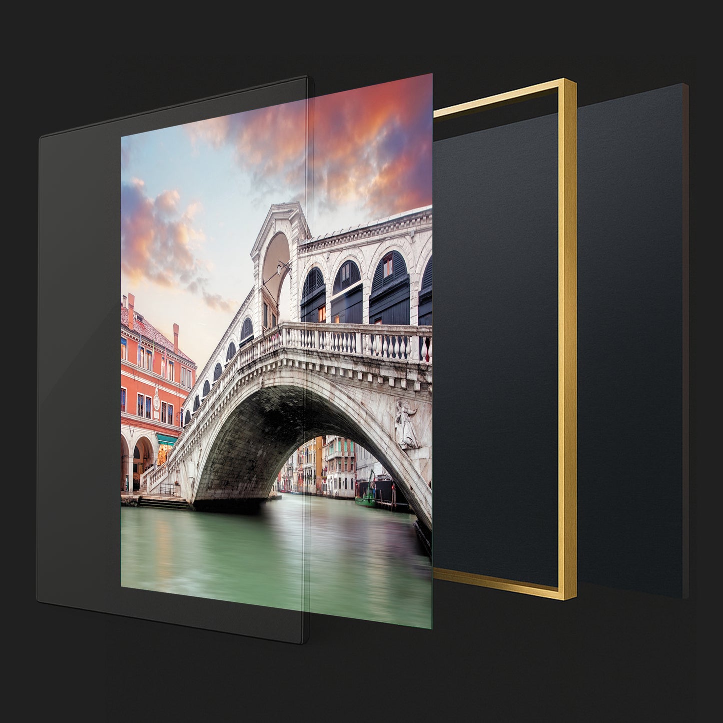 Venetian Reflections – The Rialto Bridge – Italian Architecture Photography Print