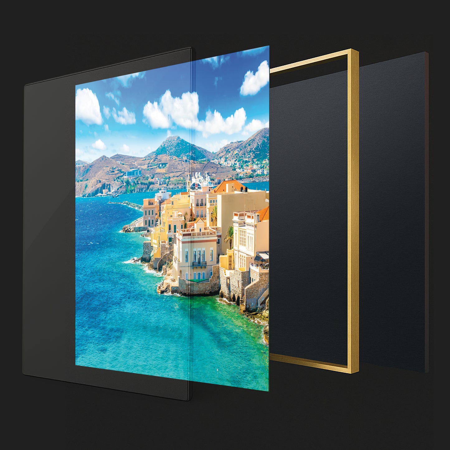 Syros Island Coastline – Greek Island Wall Art, Seaside Architecture Print