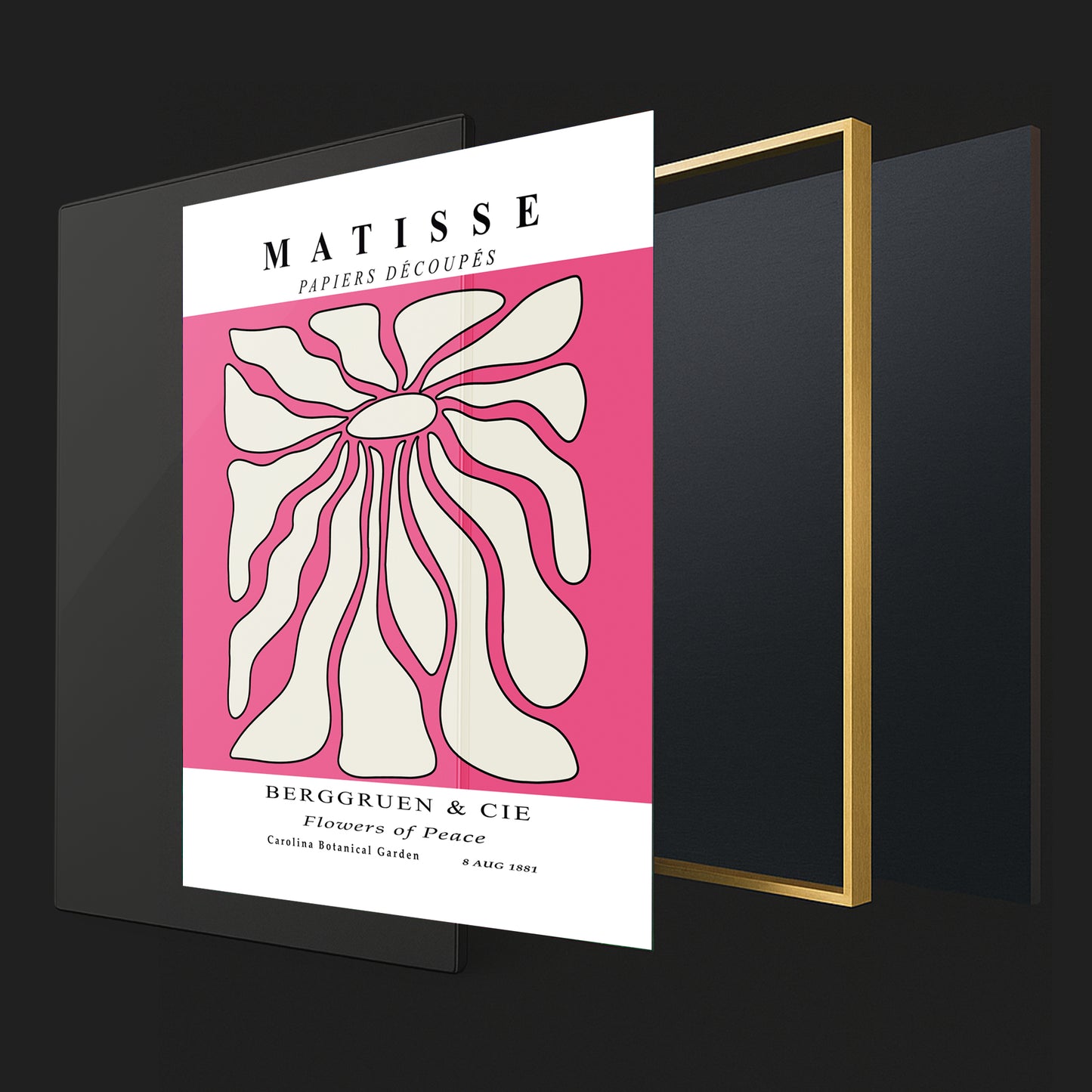 Timeless Elegance - Modern Matisse Inspired Geometric Wall Art β Luxury Glass Framed Wall Decoration (Multiple Colors)