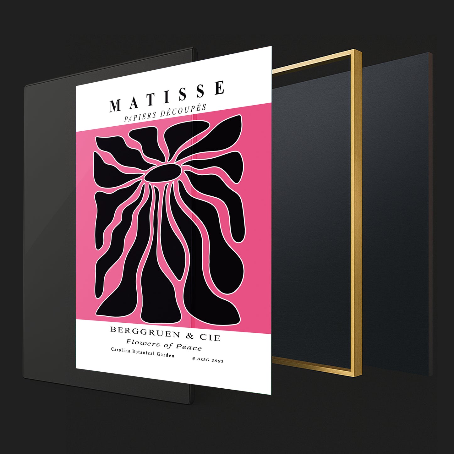 Radiant Bloom - Modern Matisse Inspired Geometric Wall Art β Luxury Glass Wall Decoration (Multiple Colors)