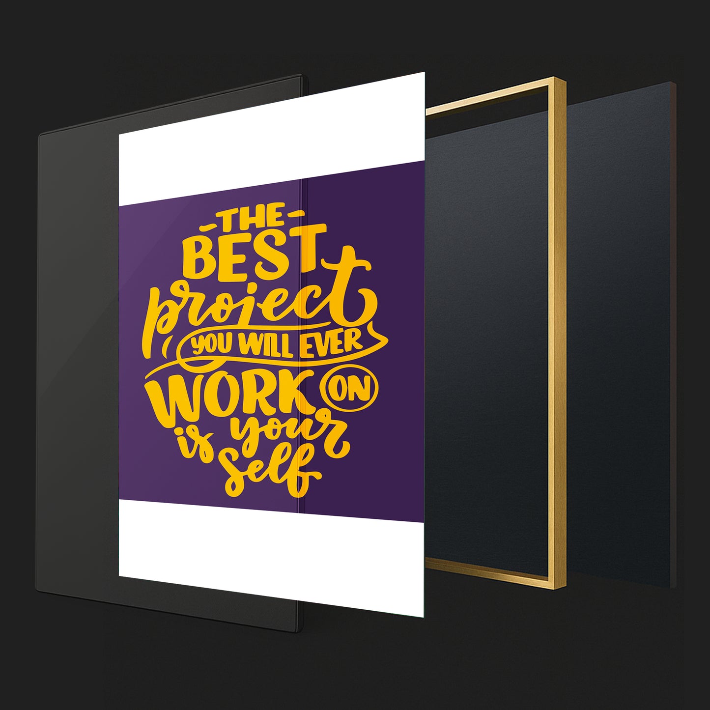 Elevate & Empower β The Best Project Is YOU - Luxury Glass Wall Art