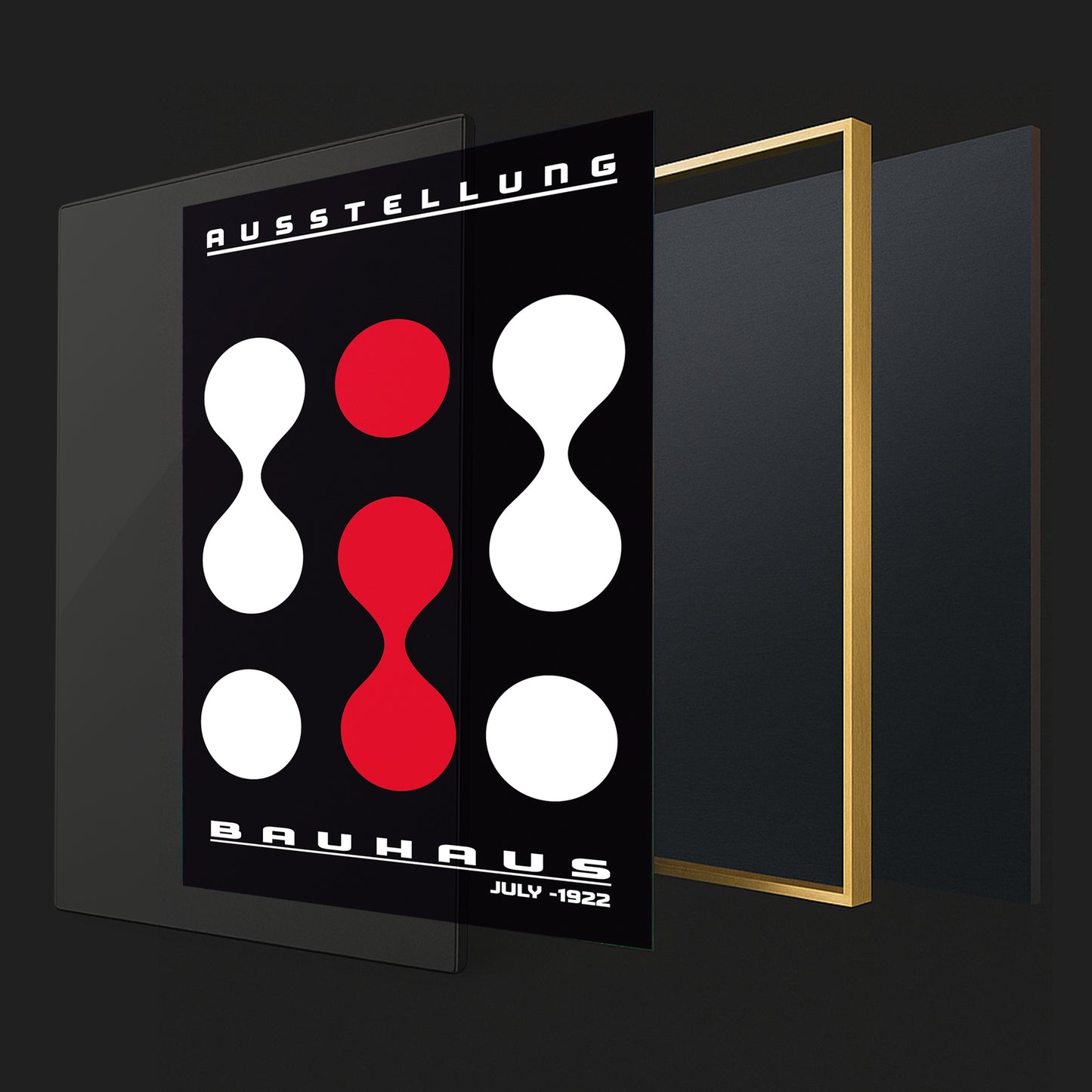Modern Rhythm – Bauhaus Exhibition 1922 | Luxury Framed Glass Art (Multiple Colors)