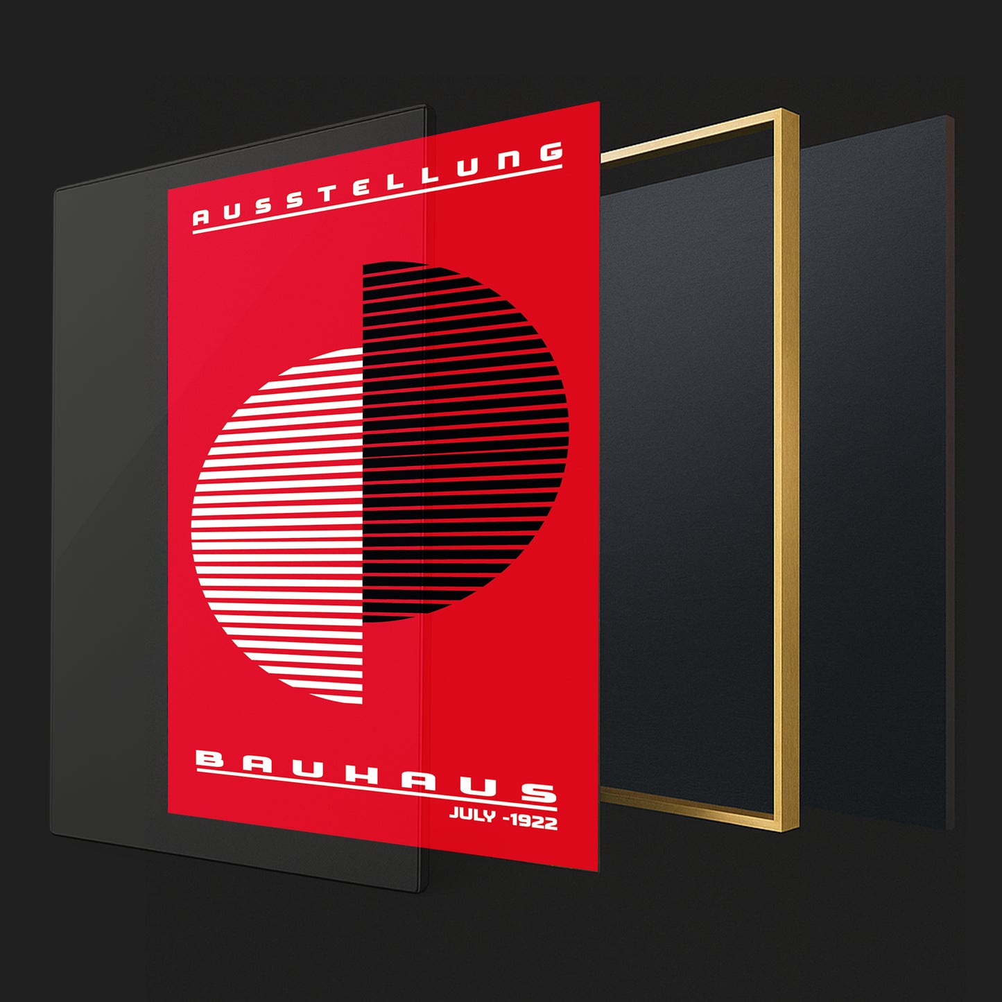 Lines of Thought – Bauhaus Exhibition 1922 | Luxury Framed Glass Art (Multiple Colors)