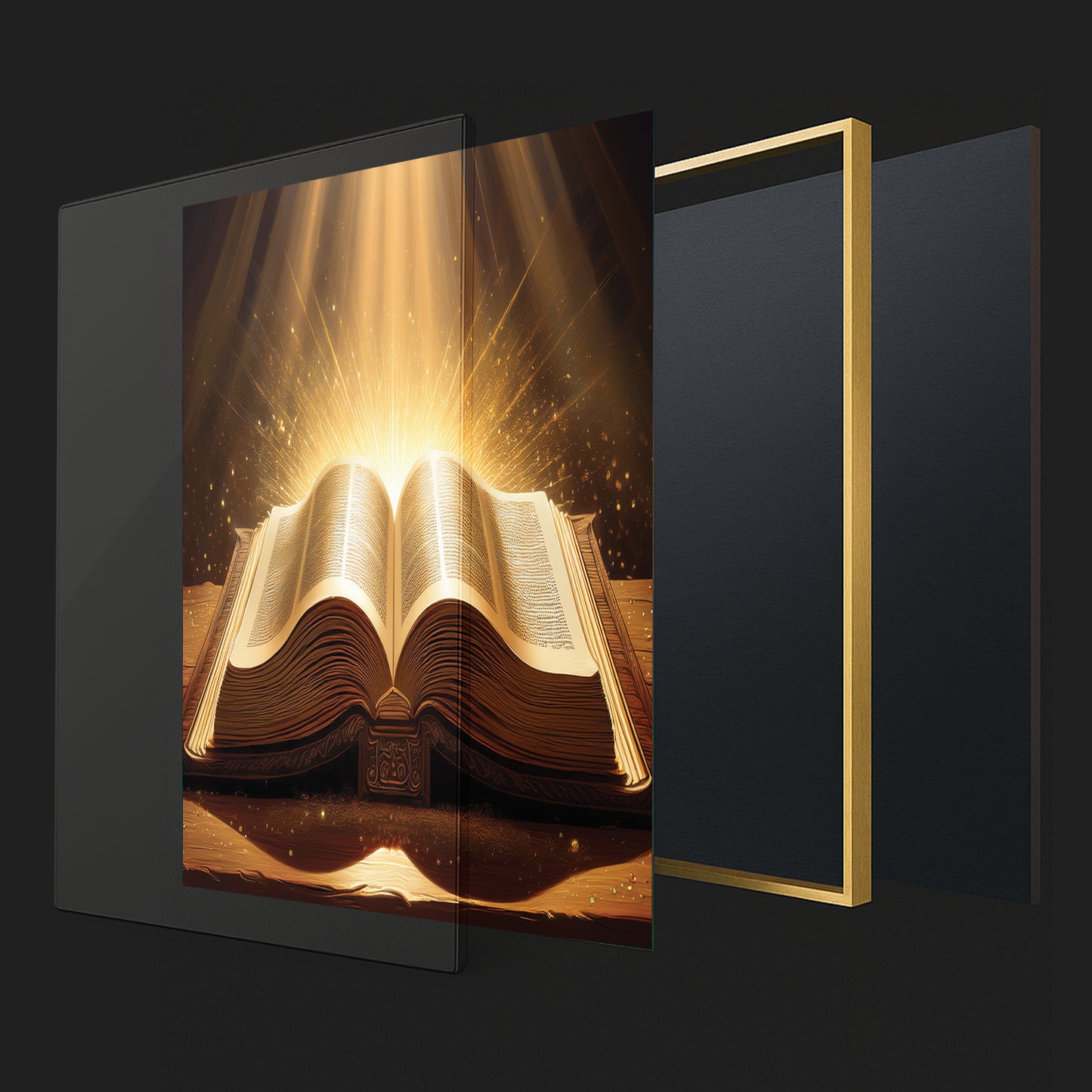 Holy Bible Illuminated Wall Art – Radiant Spiritual Décor