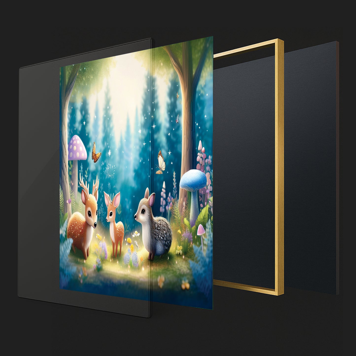 Woodland Babies Gathering – Whimsical Forest Nursery Art