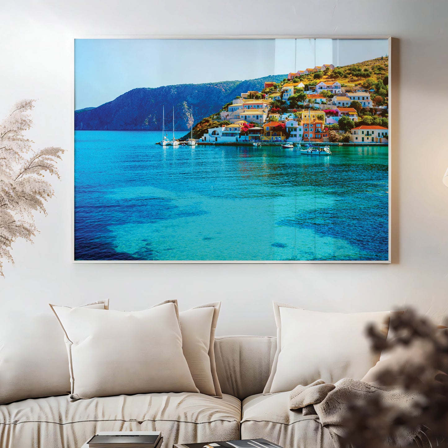 Assos Village Coastal View – Kefalonia Greece Wall Art, Seaside Homes and Turquoise Waters