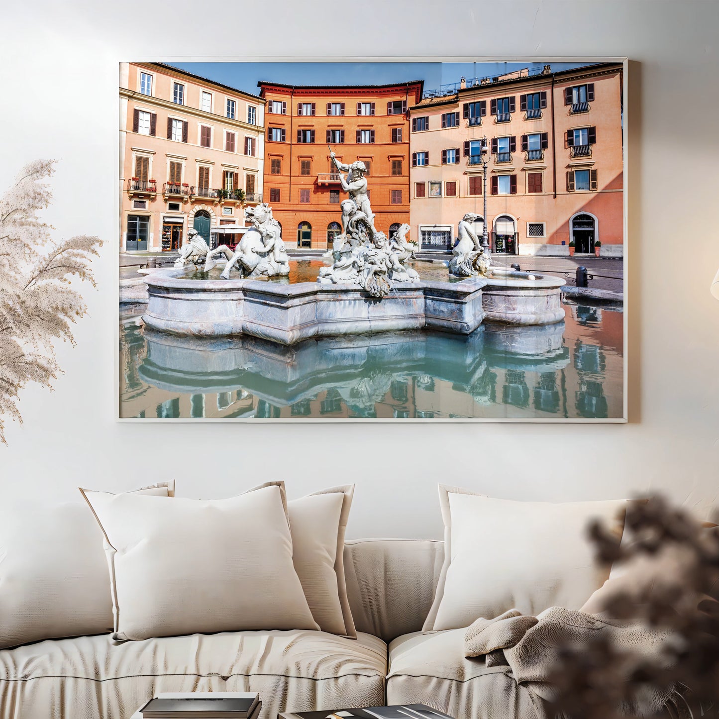 Fountain of Neptune – Baroque Sculpture in Piazza Navona, Rome | Premium Wall Art