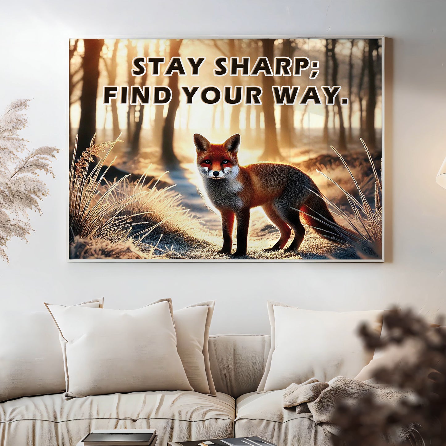 The Clever Fox – Stay Sharp, Motivational Wall Art