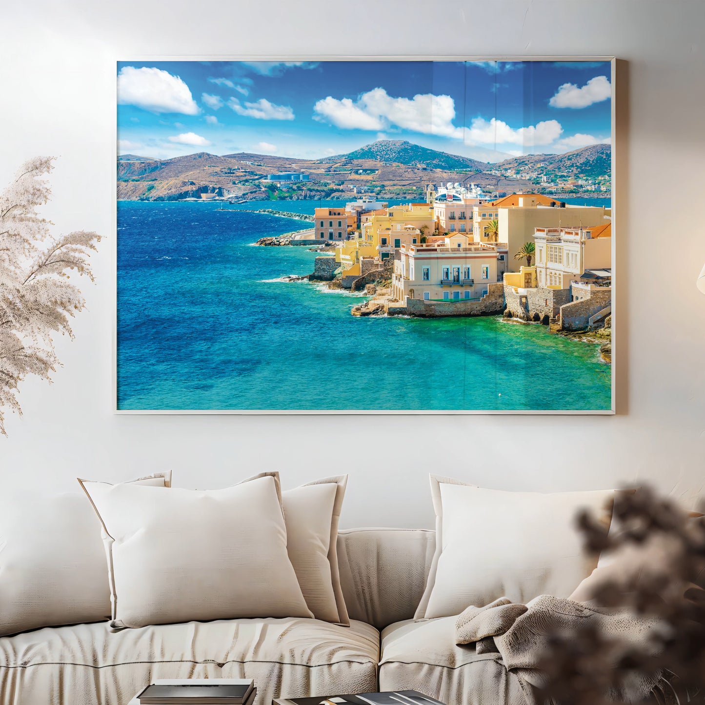 Syros Island Coastline – Greek Island Wall Art, Seaside Architecture Print