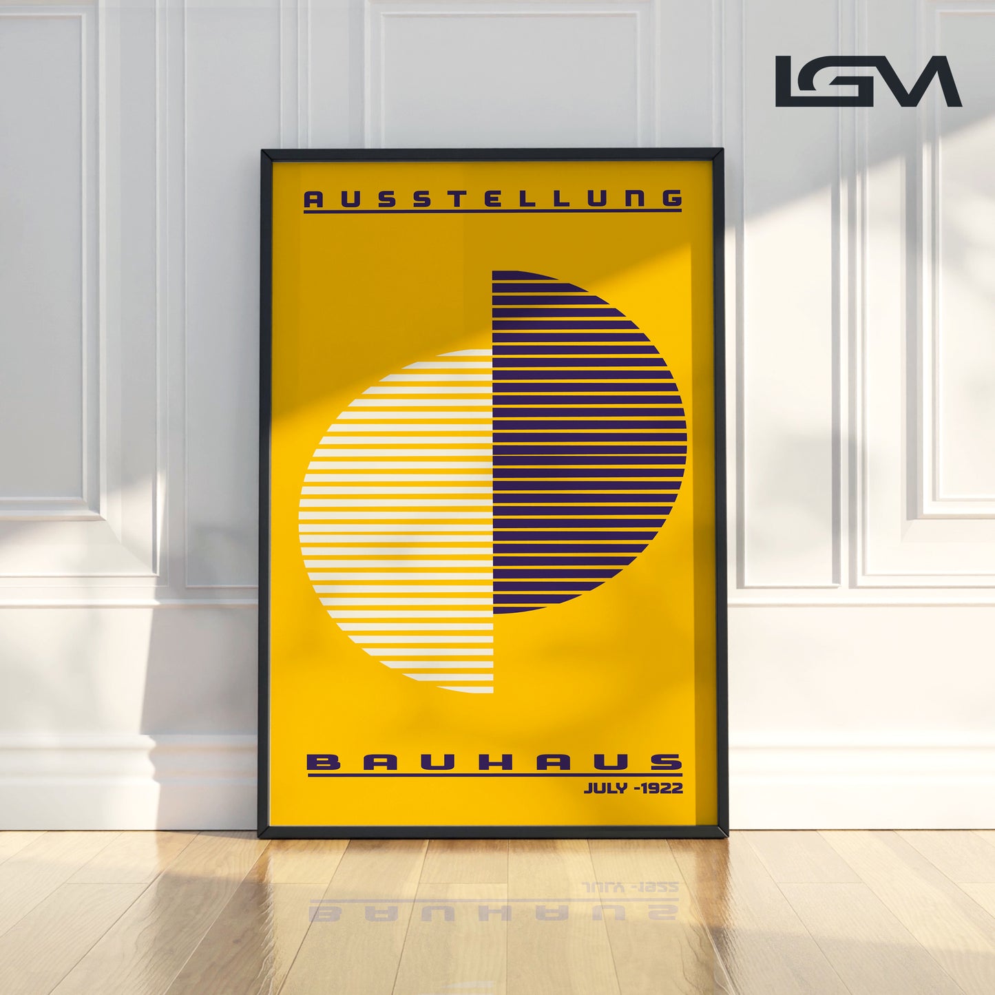 Lines of Thought – Bauhaus Exhibition 1922 | Luxury Framed Glass Art (Multiple Colors)