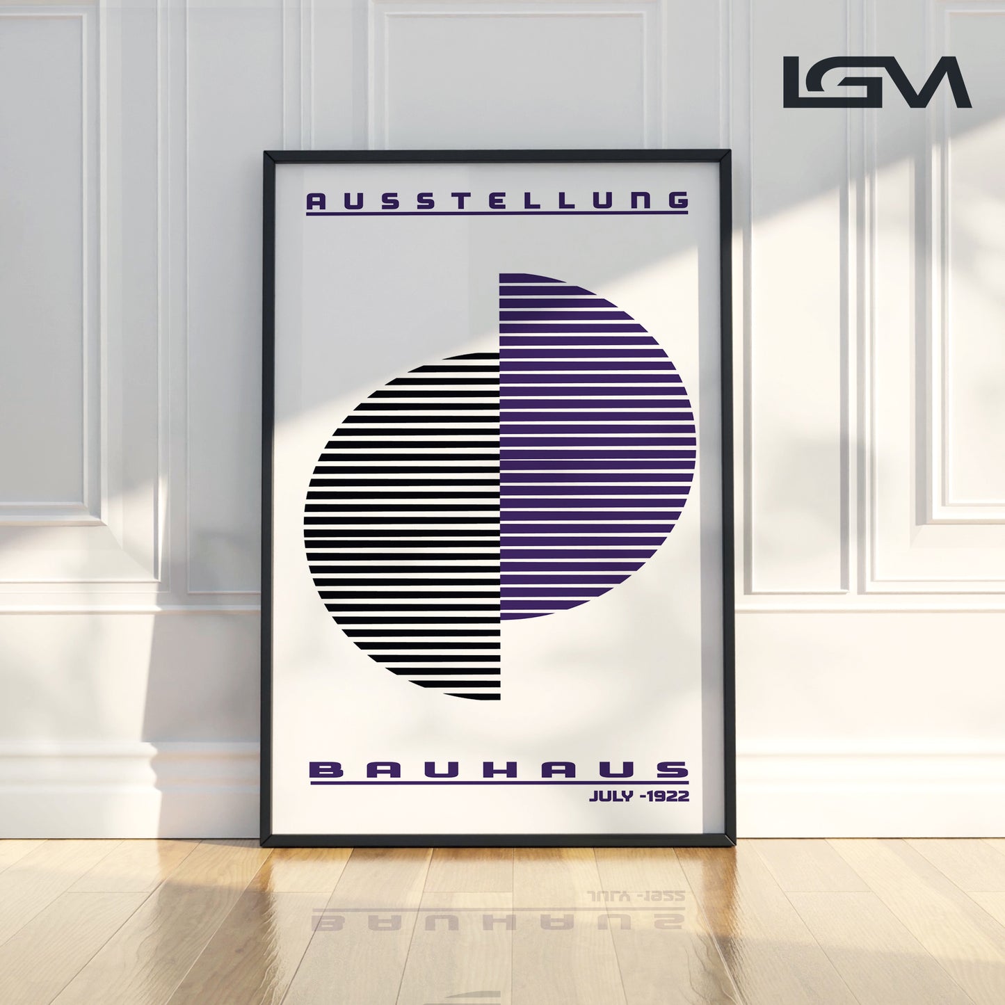 Lines of Thought – Bauhaus Exhibition 1922 | Luxury Framed Glass Art (Multiple Colors)