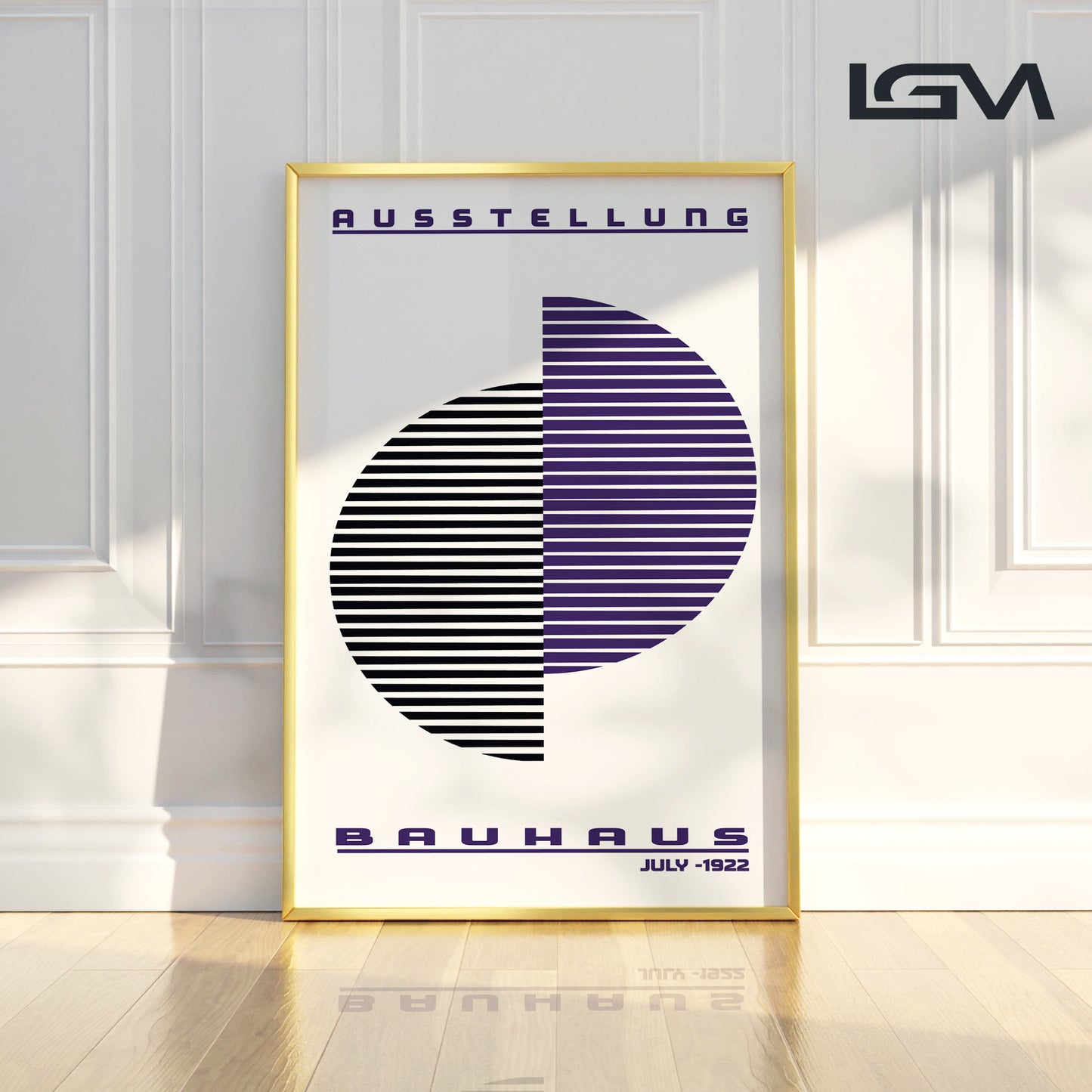 Lines of Thought – Bauhaus Exhibition 1922 | Luxury Framed Glass Art (Multiple Colors)
