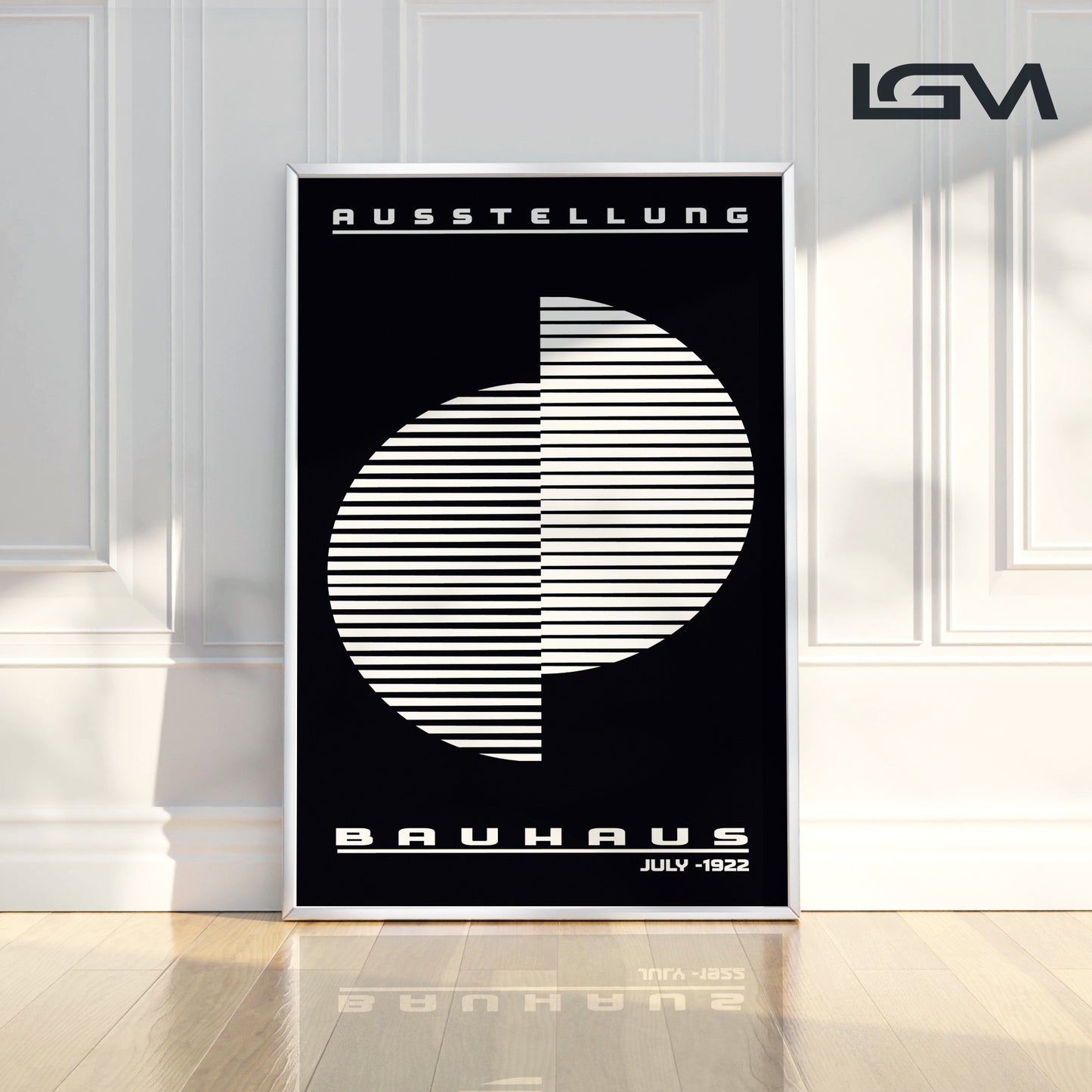 Lines of Thought – Bauhaus Exhibition 1922 | Luxury Framed Glass Art (Multiple Colors)
