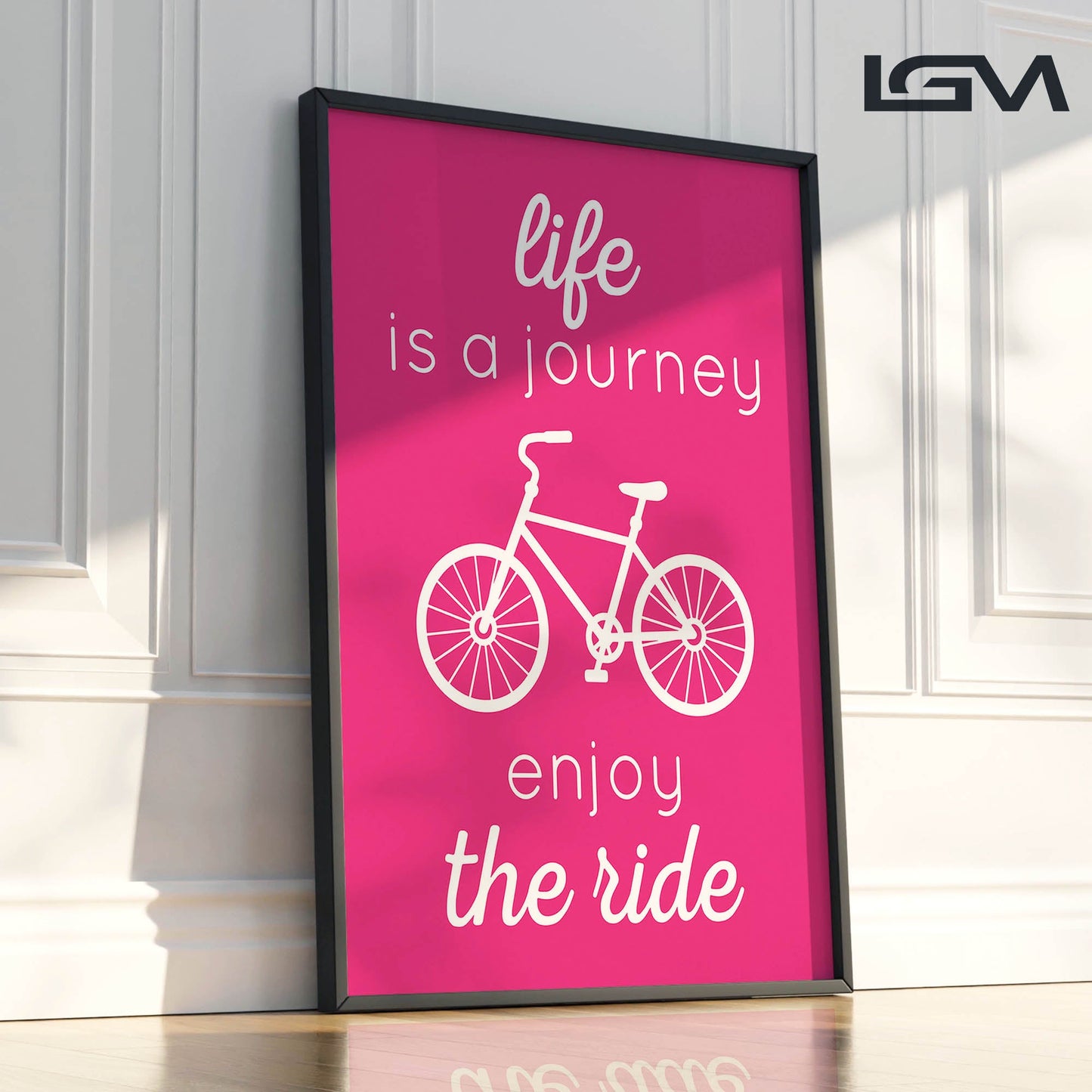 Life is a Journey, Enjoy the Ride - Luxury Glass Framed Wall Art (Multiple Colors)