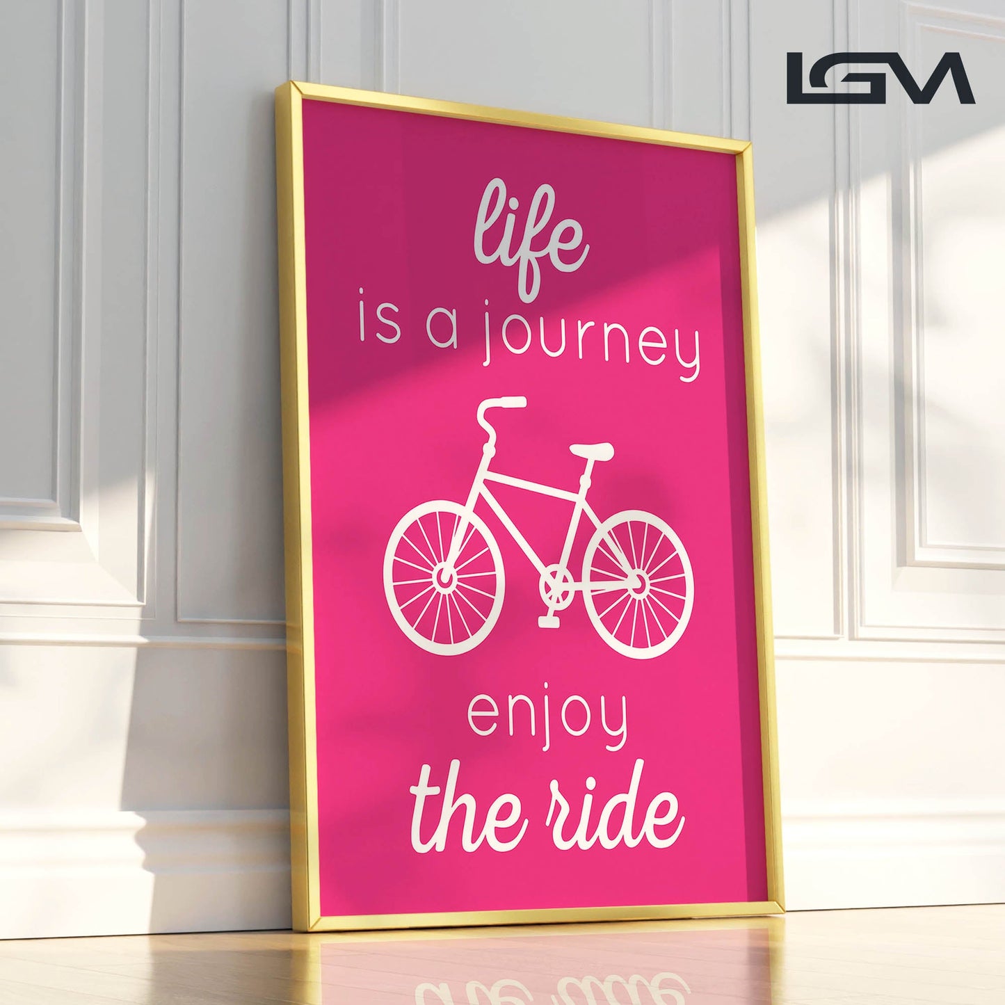 Life is a Journey, Enjoy the Ride - Luxury Glass Framed Wall Art (Multiple Colors)