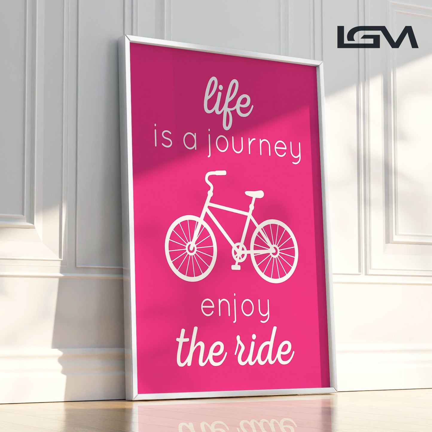 Life is a Journey, Enjoy the Ride - Luxury Glass Framed Wall Art (Multiple Colors)