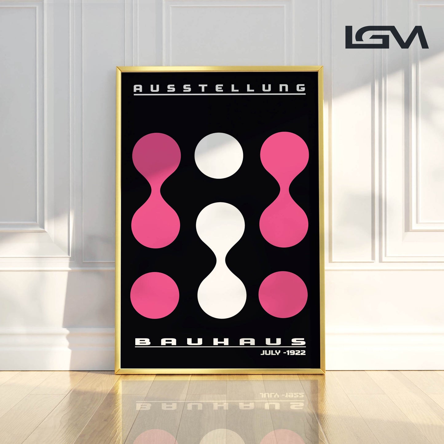 Modern Rhythm – Bauhaus Exhibition 1922 | Luxury Framed Glass Art (Multiple Colors)