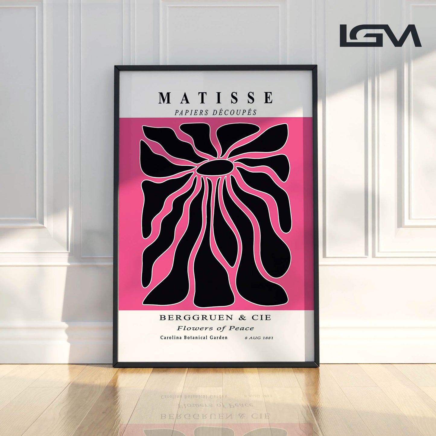 Radiant Bloom - Modern Matisse Inspired Geometric Wall Art β Luxury Glass Wall Decoration (Multiple Colors)
