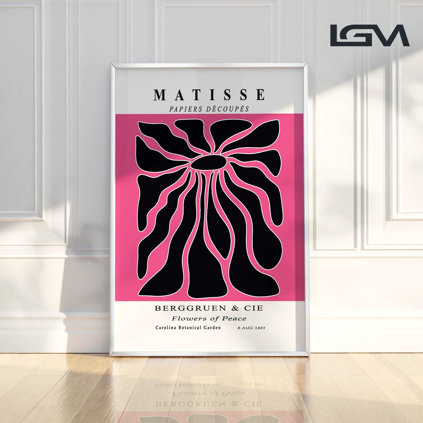 Radiant Bloom - Modern Matisse Inspired Geometric Wall Art β Luxury Glass Wall Decoration (Multiple Colors)