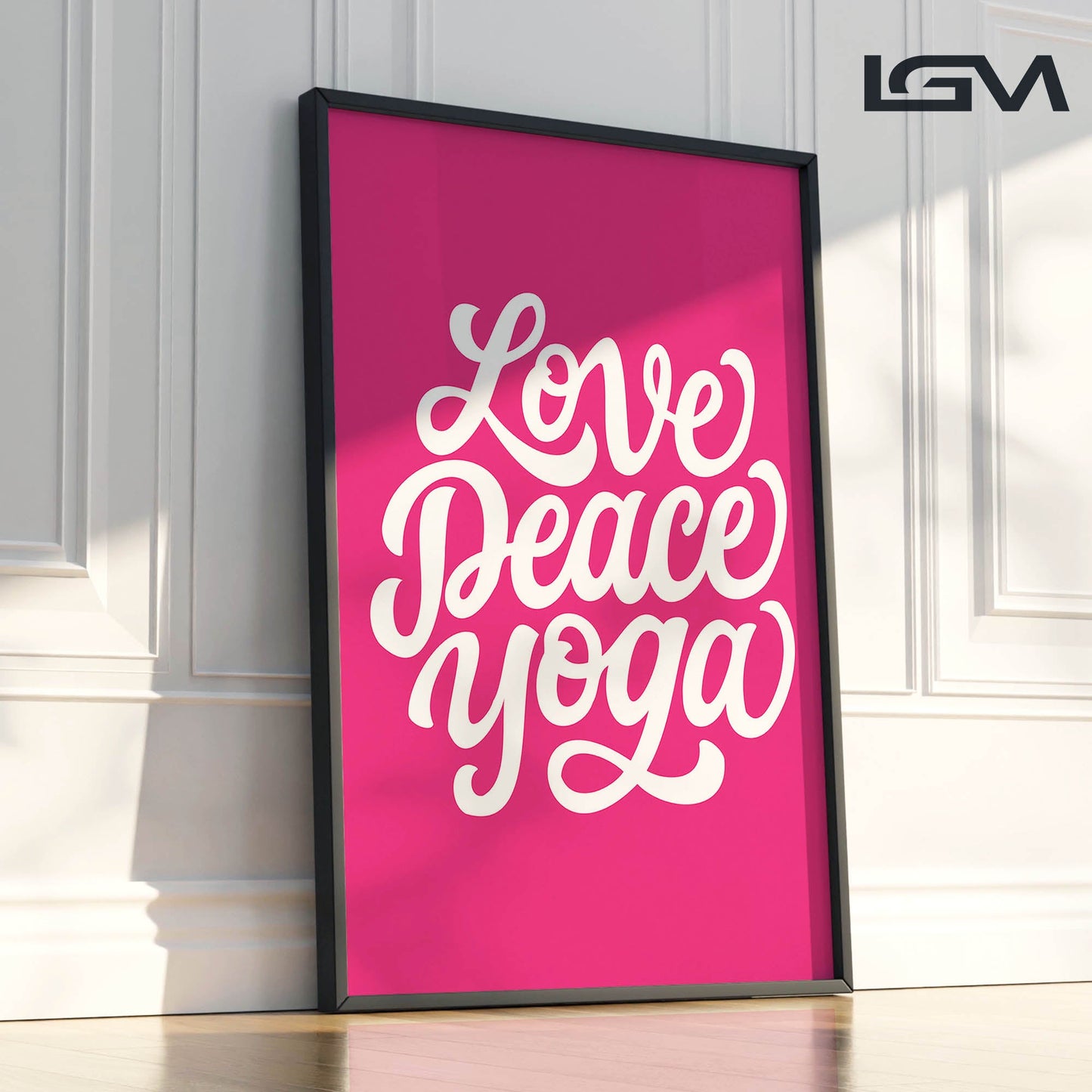 Love Peace Yoga - Luxury Framed Wall Art (Multiple Colors)