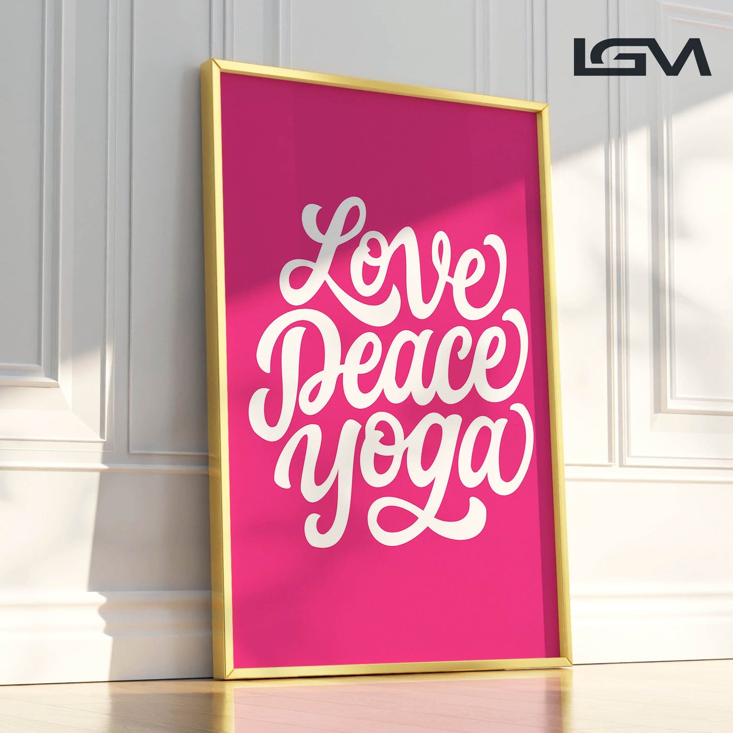 Love Peace Yoga - Luxury Framed Wall Art (Multiple Colors)