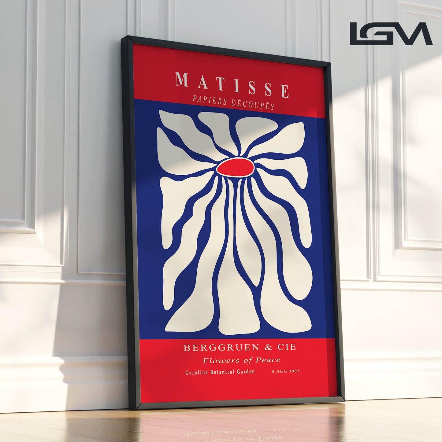 Timeless Elegance - Modern Matisse Inspired Geometric Wall Art β Luxury Glass Framed Wall Decoration (Multiple Colors)