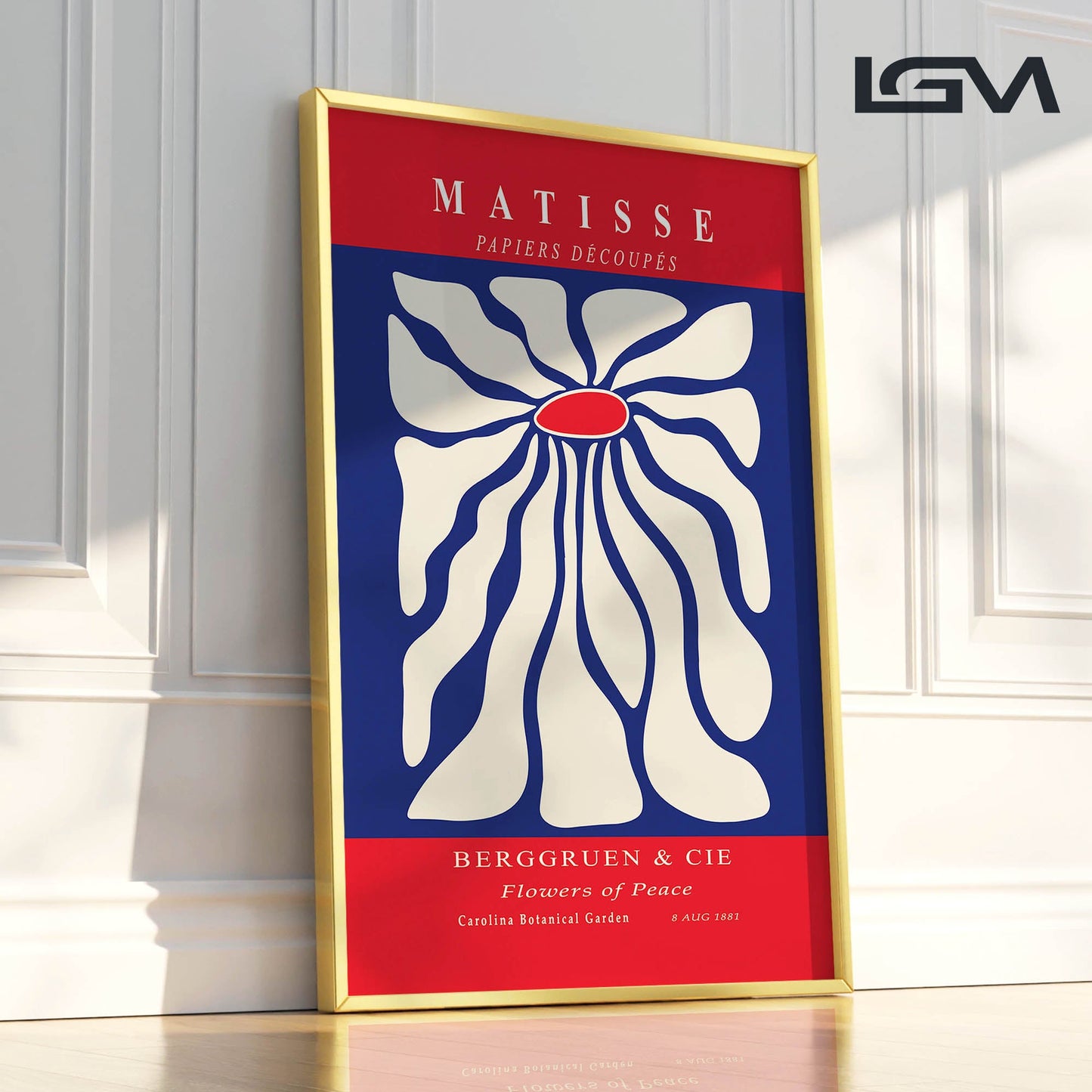 Timeless Elegance - Modern Matisse Inspired Geometric Wall Art β Luxury Glass Framed Wall Decoration (Multiple Colors)