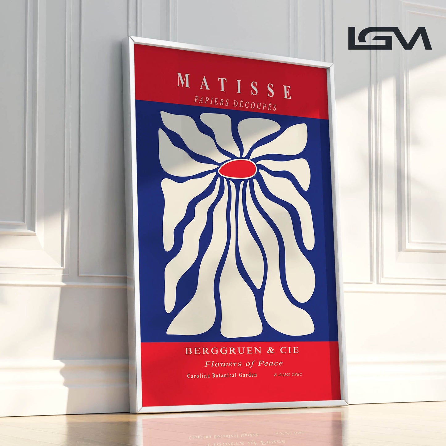 Timeless Elegance - Modern Matisse Inspired Geometric Wall Art β Luxury Glass Framed Wall Decoration (Multiple Colors)
