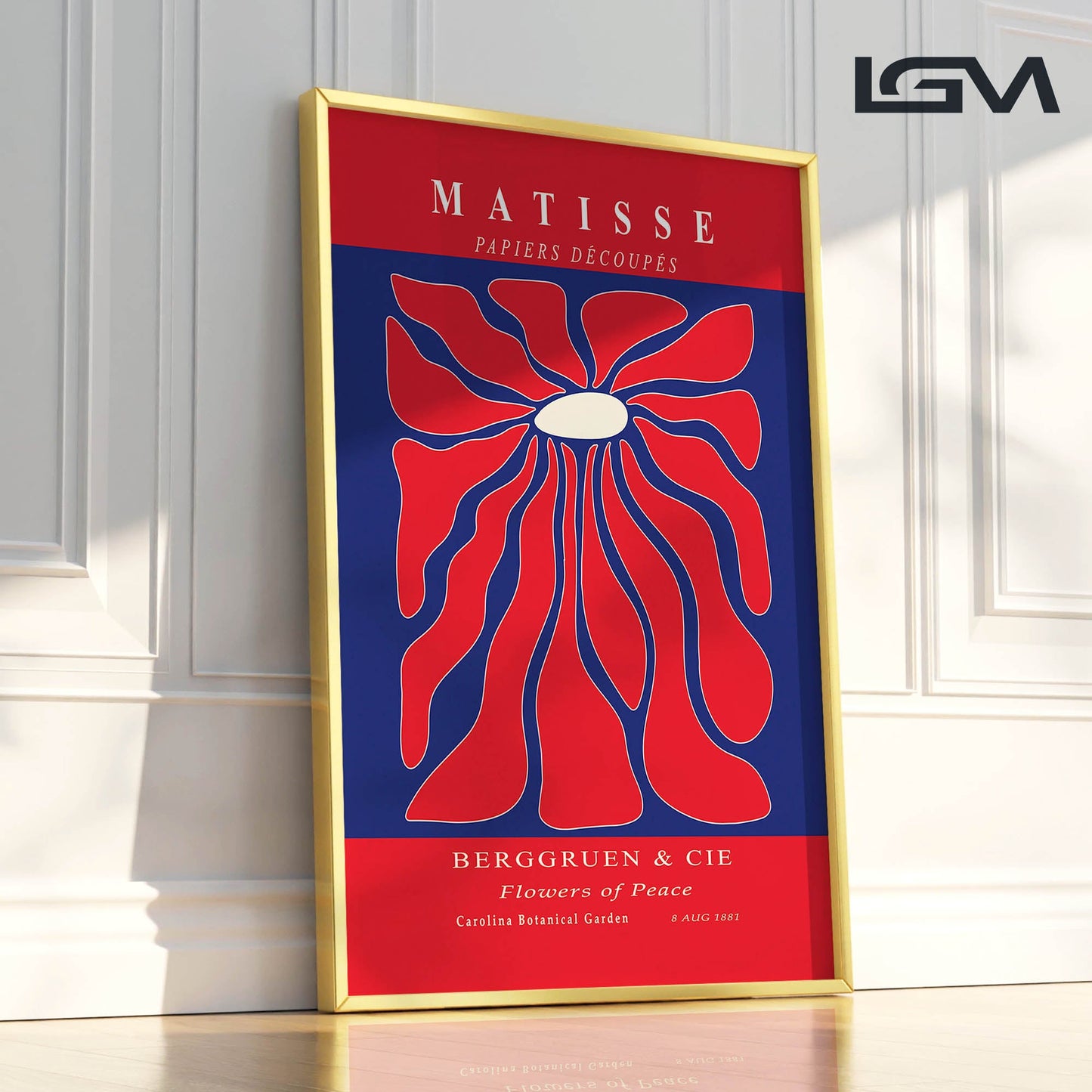 Radiant Bloom - Modern Matisse Inspired Geometric Wall Art β Luxury Glass Wall Decoration (Multiple Colors)