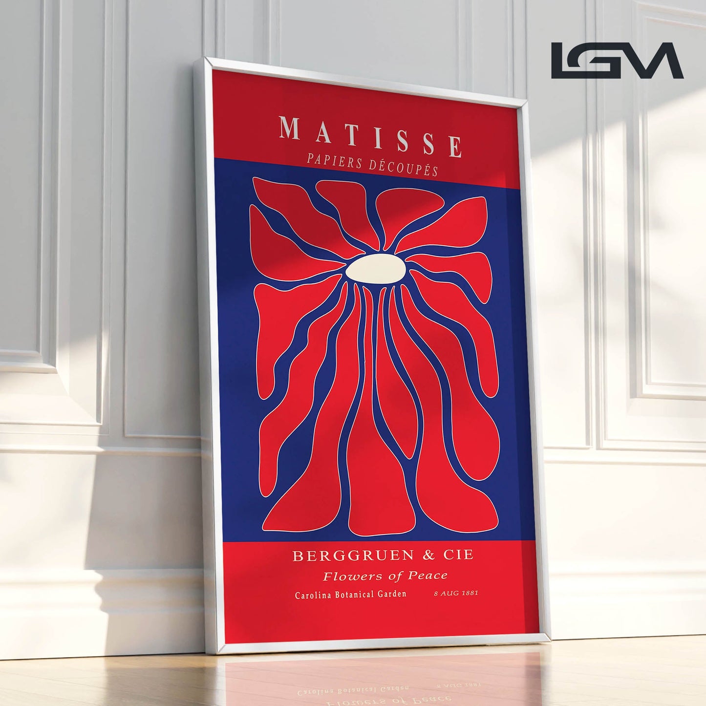 Radiant Bloom - Modern Matisse Inspired Geometric Wall Art β Luxury Glass Wall Decoration (Multiple Colors)