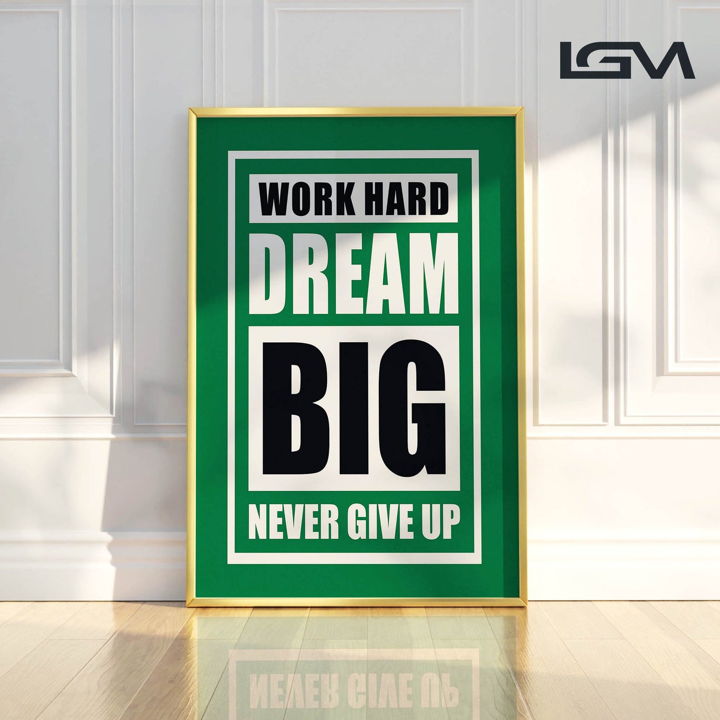 Fuel Your Hustle β Work Hard. Dream Big. Never Give Up - Luxury Framed Wall Art