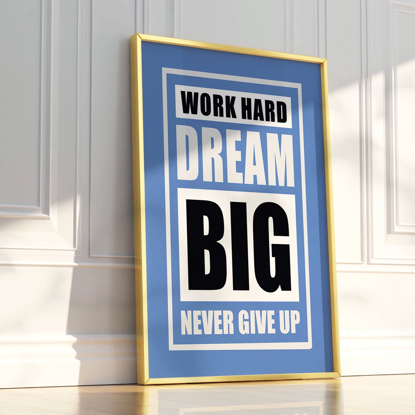 Fuel Your Hustle β Work Hard. Dream Big. Never Give Up - Luxury Framed Wall Art