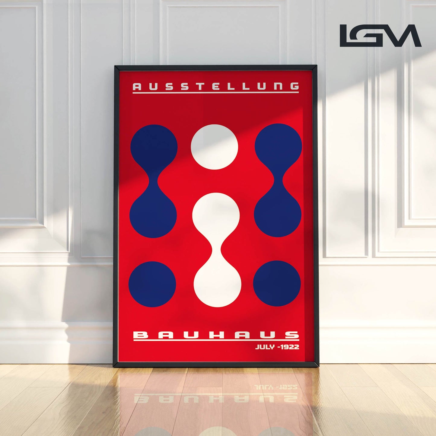 Form & Rhythm - Bauhaus Exhibition 1922 | Luxury Framed Glass Wall Art (Multiple Colors)