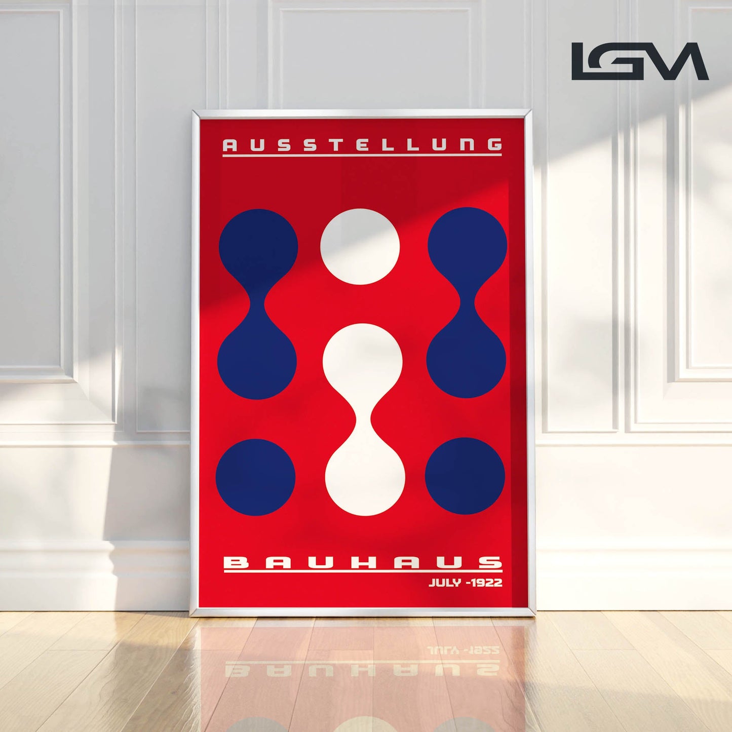 Form & Rhythm - Bauhaus Exhibition 1922 | Luxury Framed Glass Wall Art (Multiple Colors)
