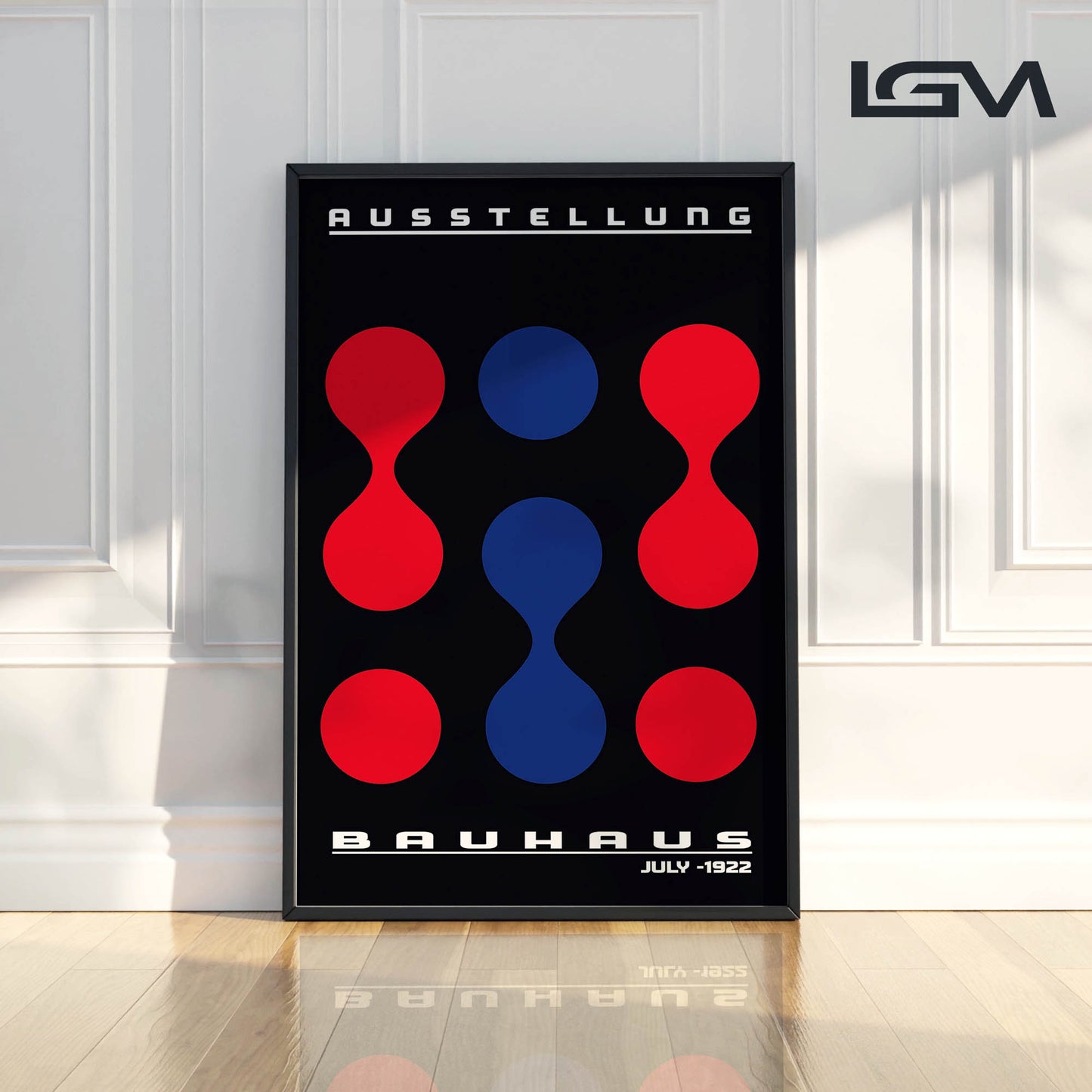 Modern Rhythm – Bauhaus Exhibition 1922 | Luxury Framed Glass Art (Multiple Colors)
