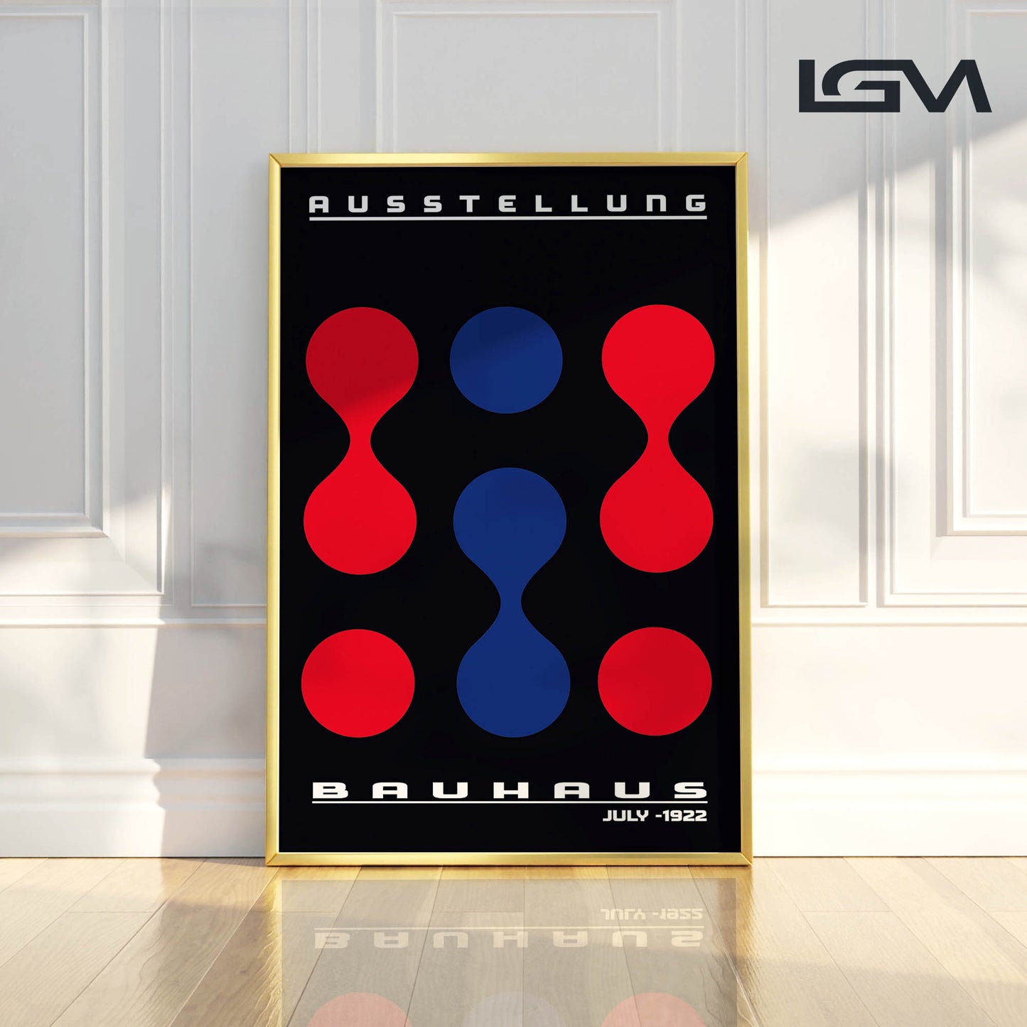 Modern Rhythm – Bauhaus Exhibition 1922 | Luxury Framed Glass Art (Multiple Colors)