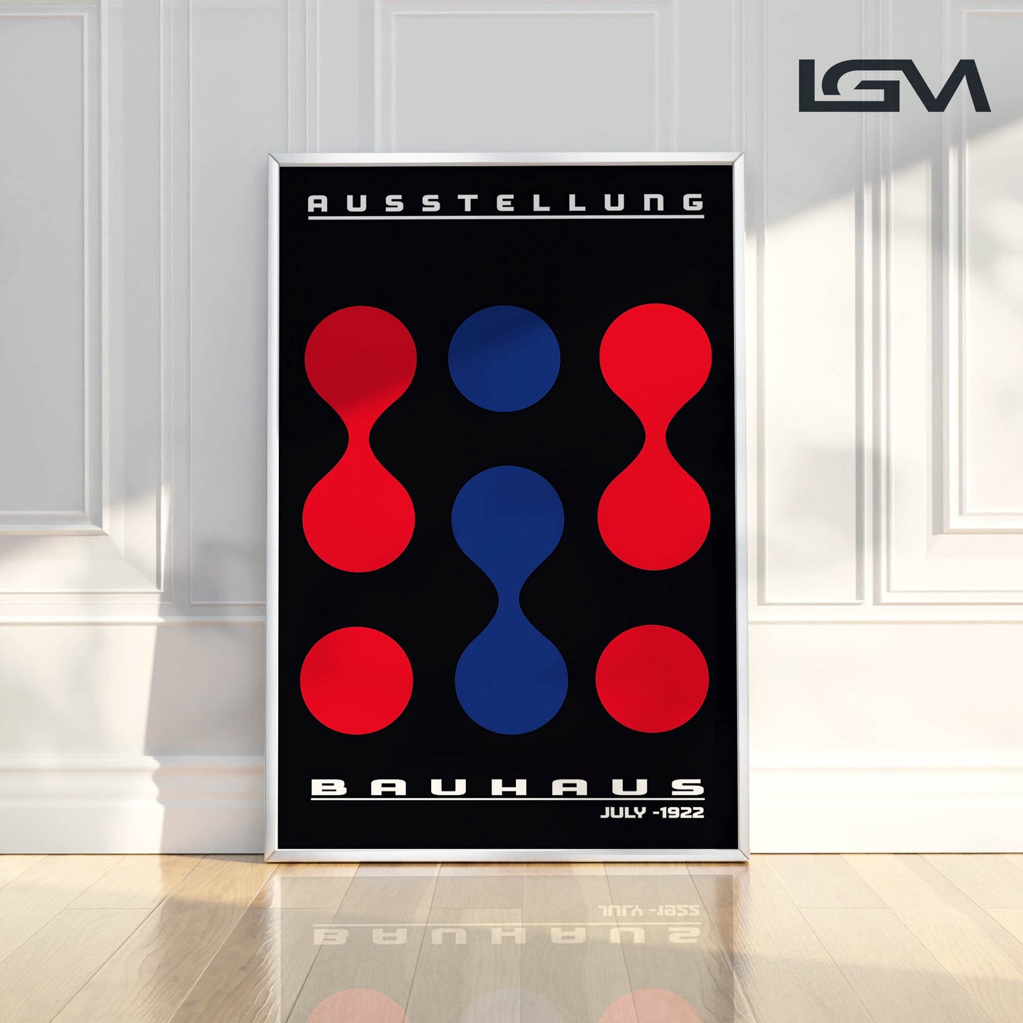 Modern Rhythm – Bauhaus Exhibition 1922 | Luxury Framed Glass Art (Multiple Colors)