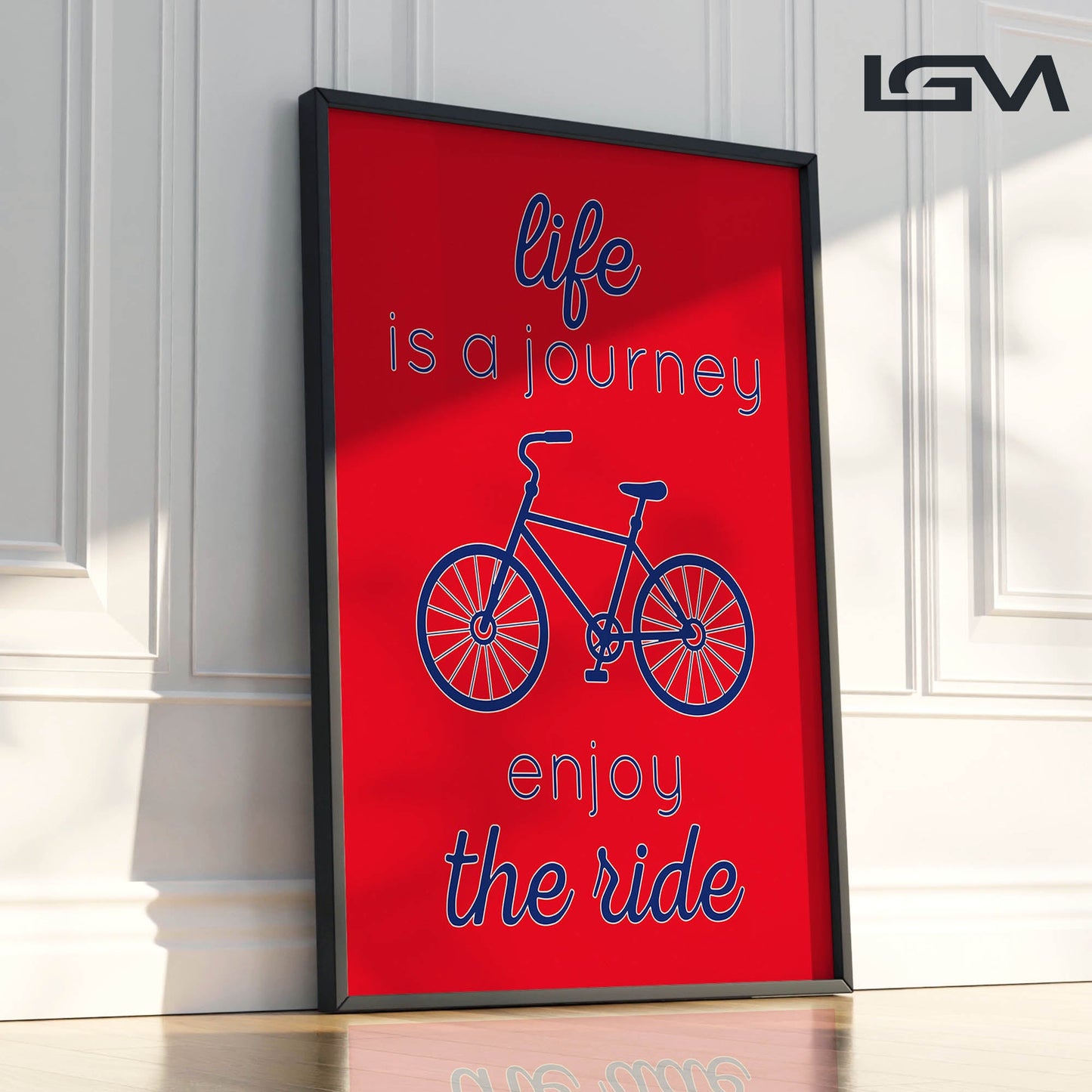 Life is a Journey, Enjoy the Ride - Luxury Glass Framed Wall Art (Multiple Colors)