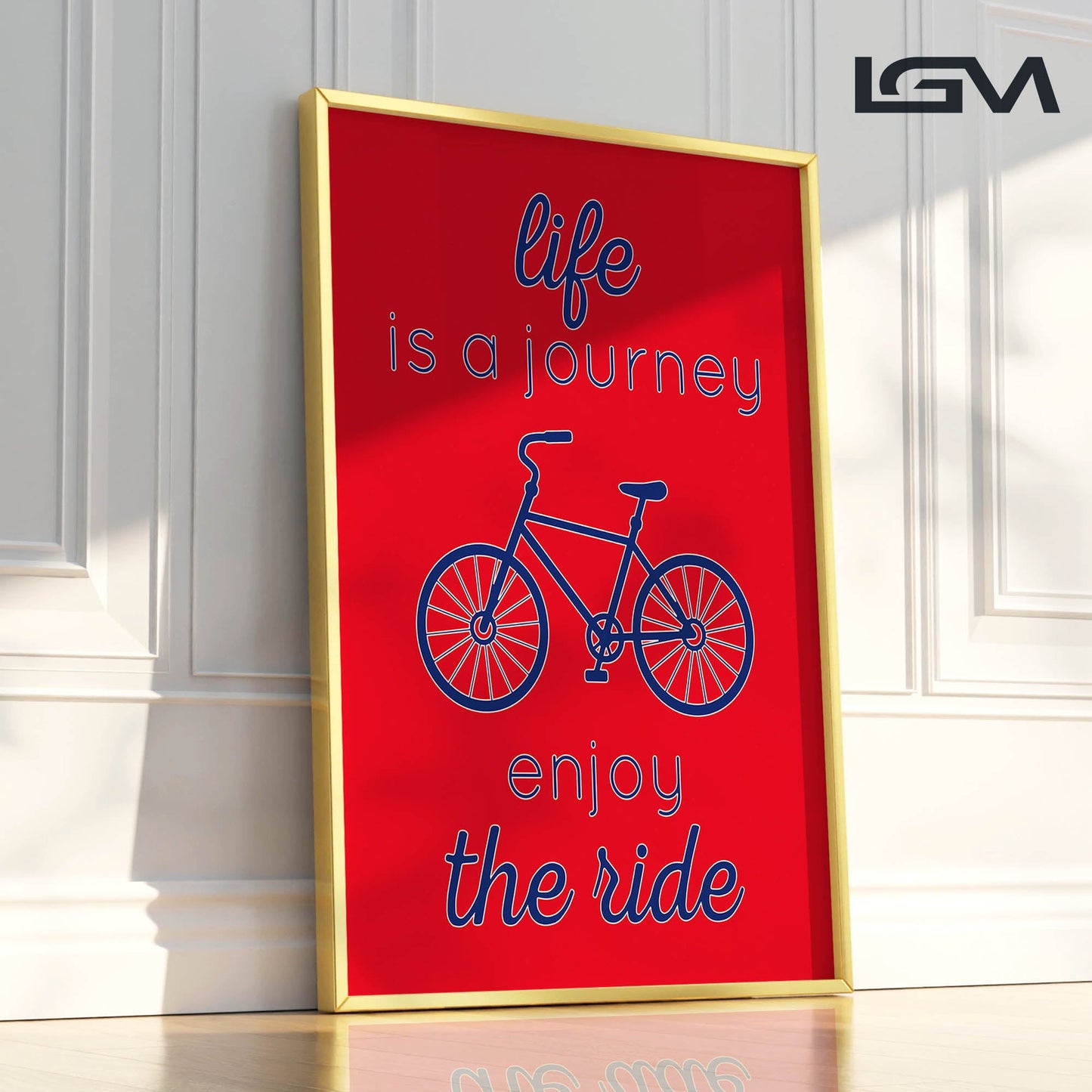 Life is a Journey, Enjoy the Ride - Luxury Glass Framed Wall Art (Multiple Colors)