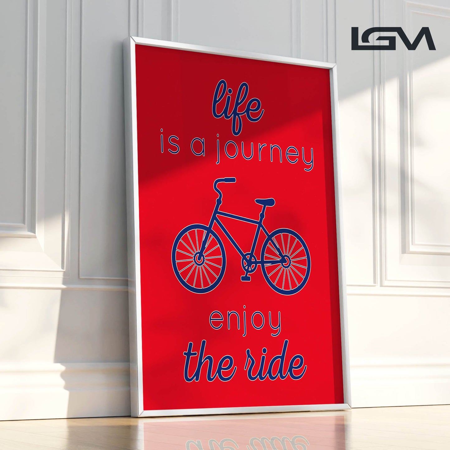 Life is a Journey, Enjoy the Ride - Luxury Glass Framed Wall Art (Multiple Colors)