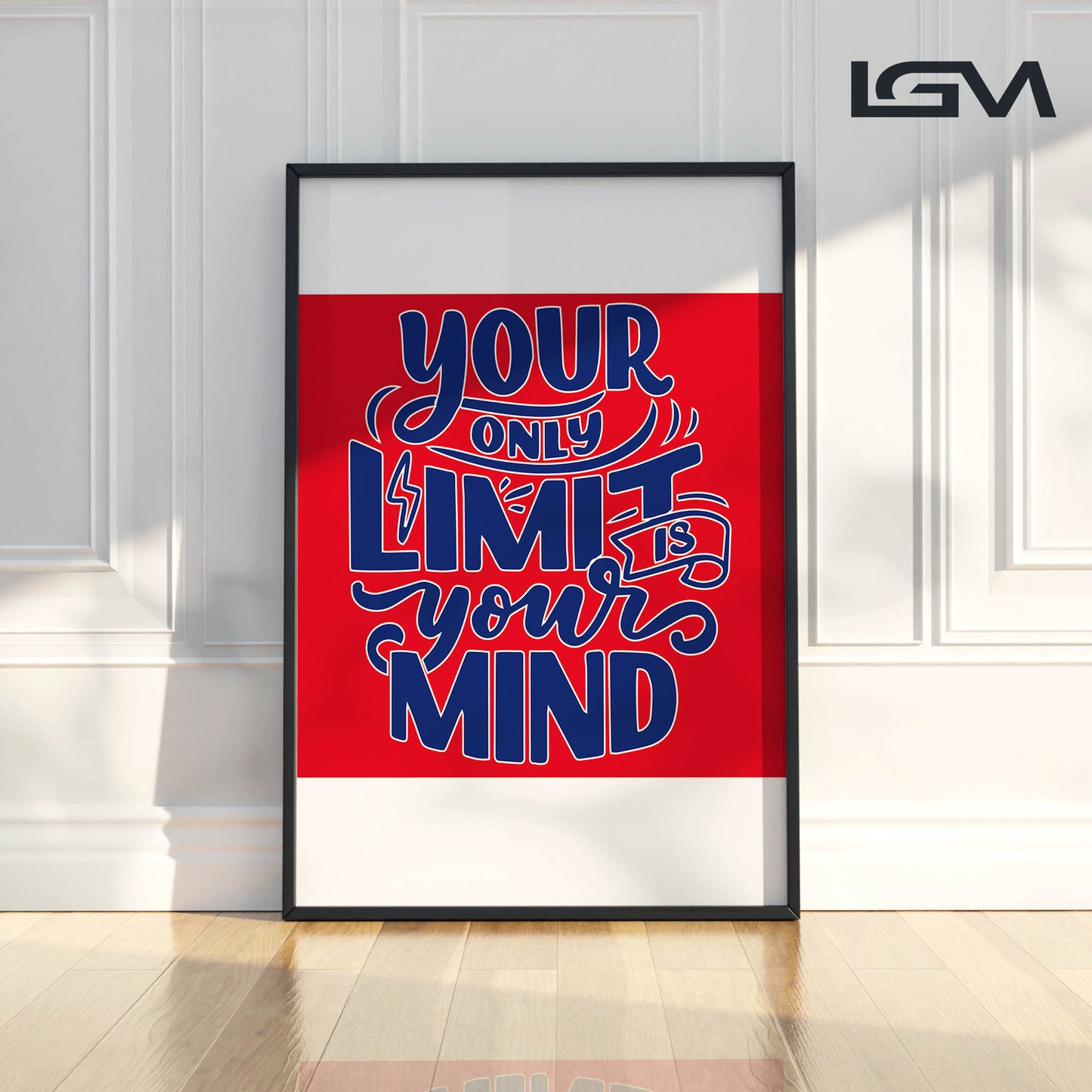 Your Only Limit is Your Mind - Luxury Glass Framed Wall Art (Multiple Colors)
