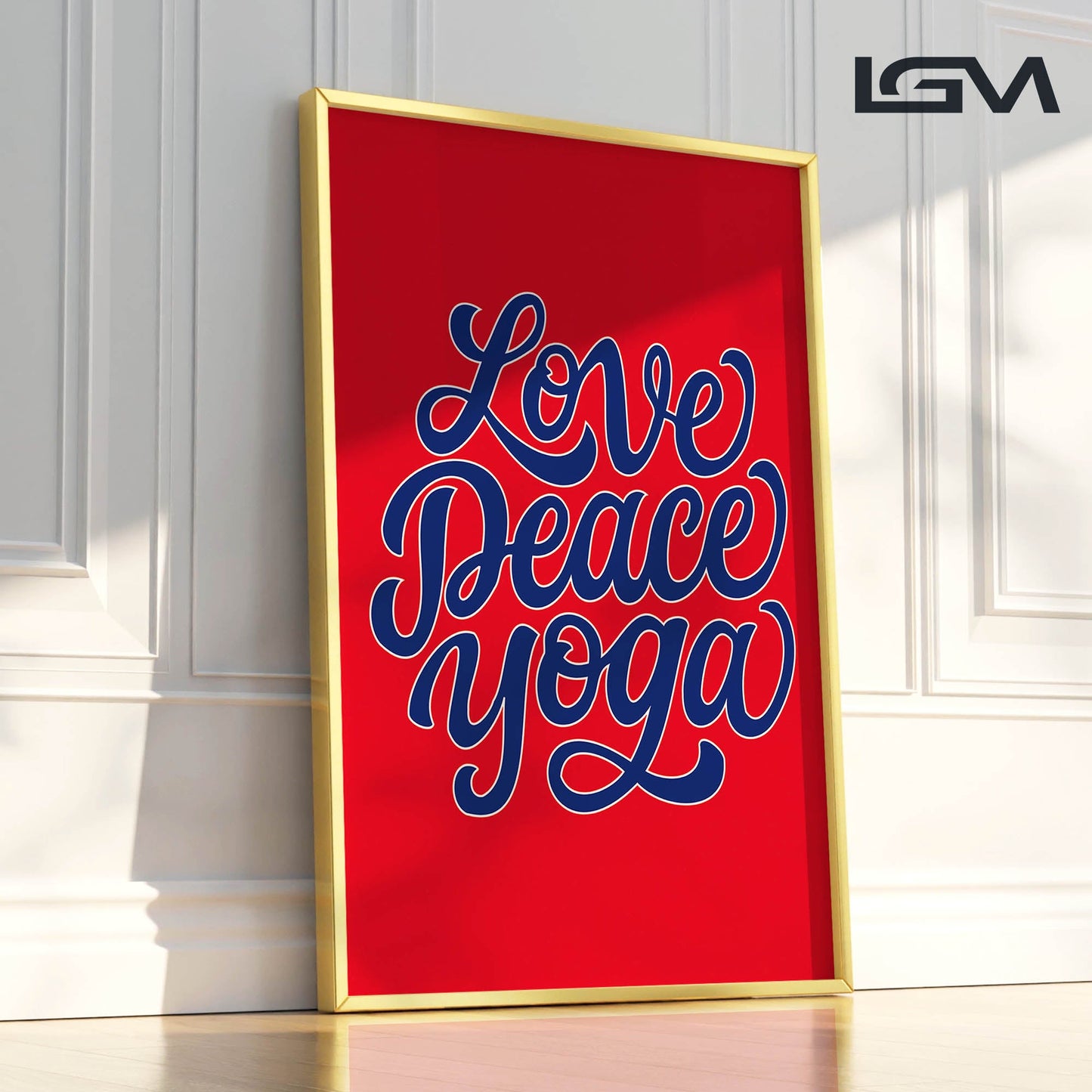 Love Peace Yoga - Luxury Framed Wall Art (Multiple Colors)