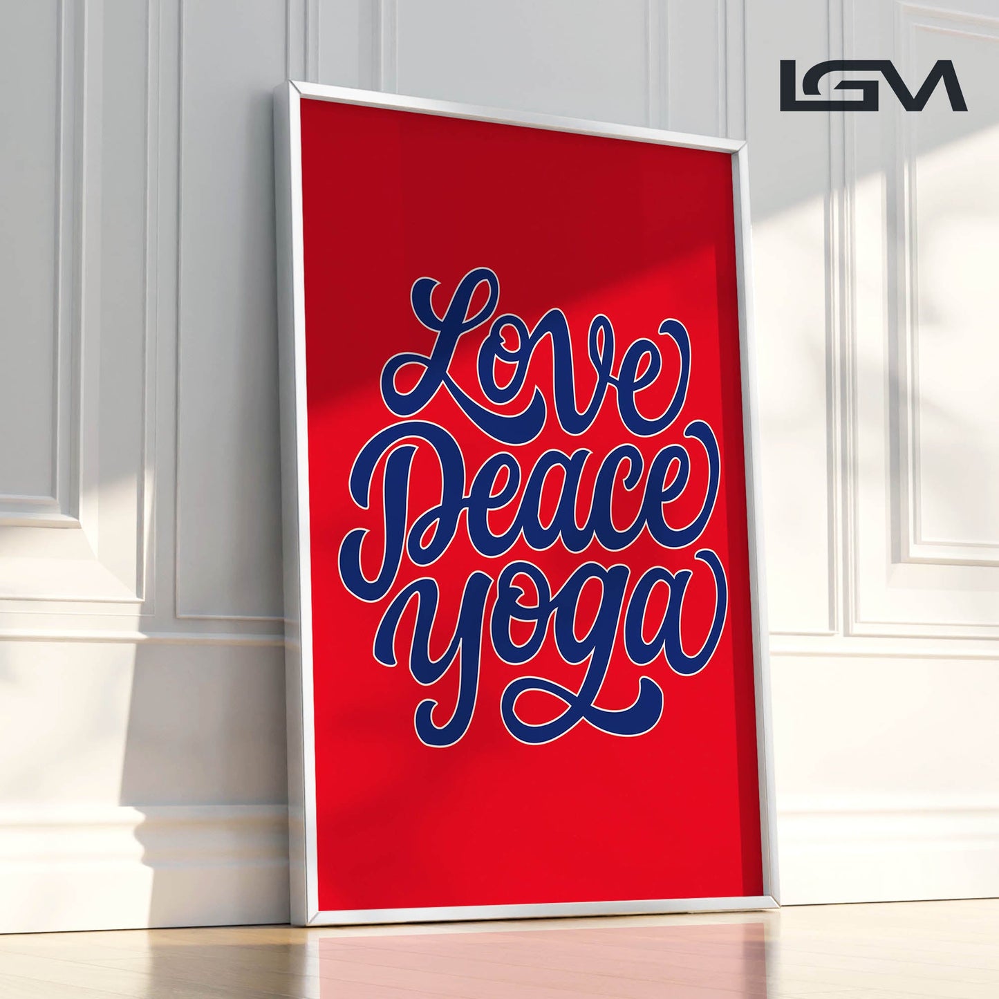 Love Peace Yoga - Luxury Framed Wall Art (Multiple Colors)