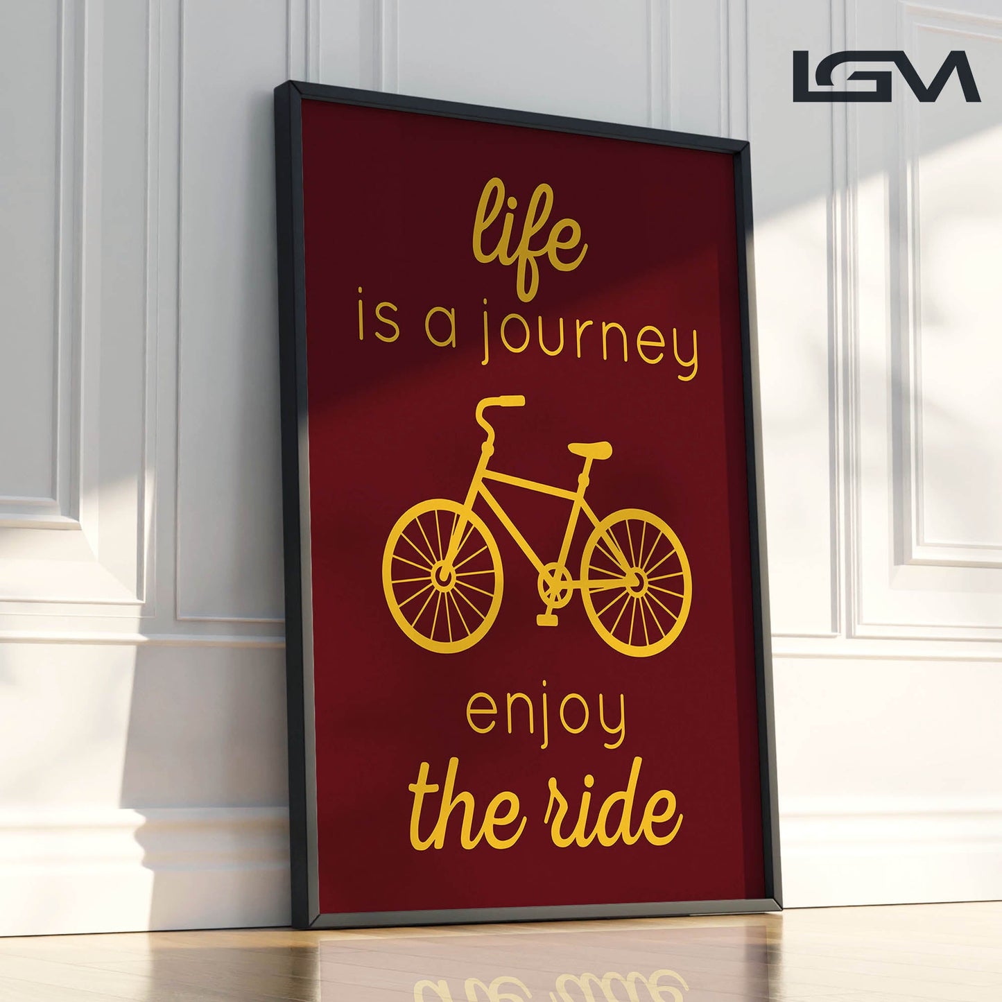 Life is a Journey, Enjoy the Ride - Luxury Glass Framed Wall Art (Multiple Colors)