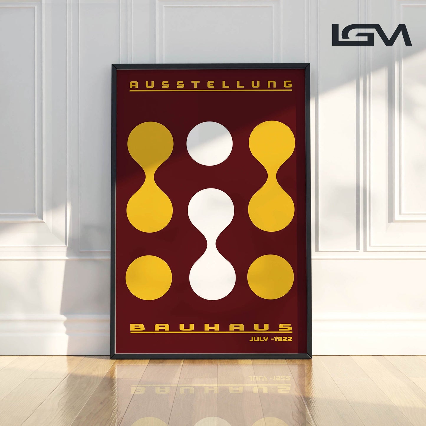 Form & Rhythm - Bauhaus Exhibition 1922 | Luxury Framed Glass Wall Art (Multiple Colors)