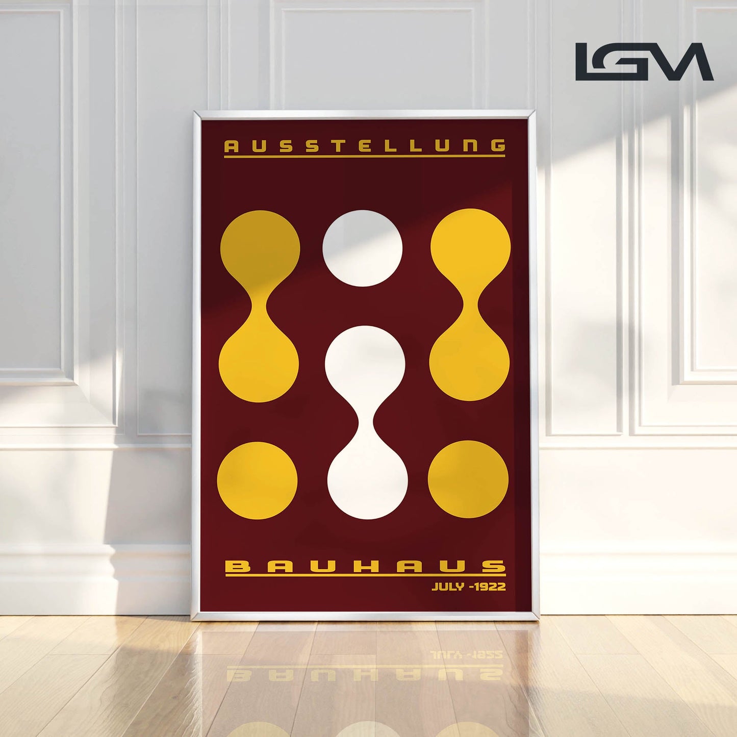 Form & Rhythm - Bauhaus Exhibition 1922 | Luxury Framed Glass Wall Art (Multiple Colors)