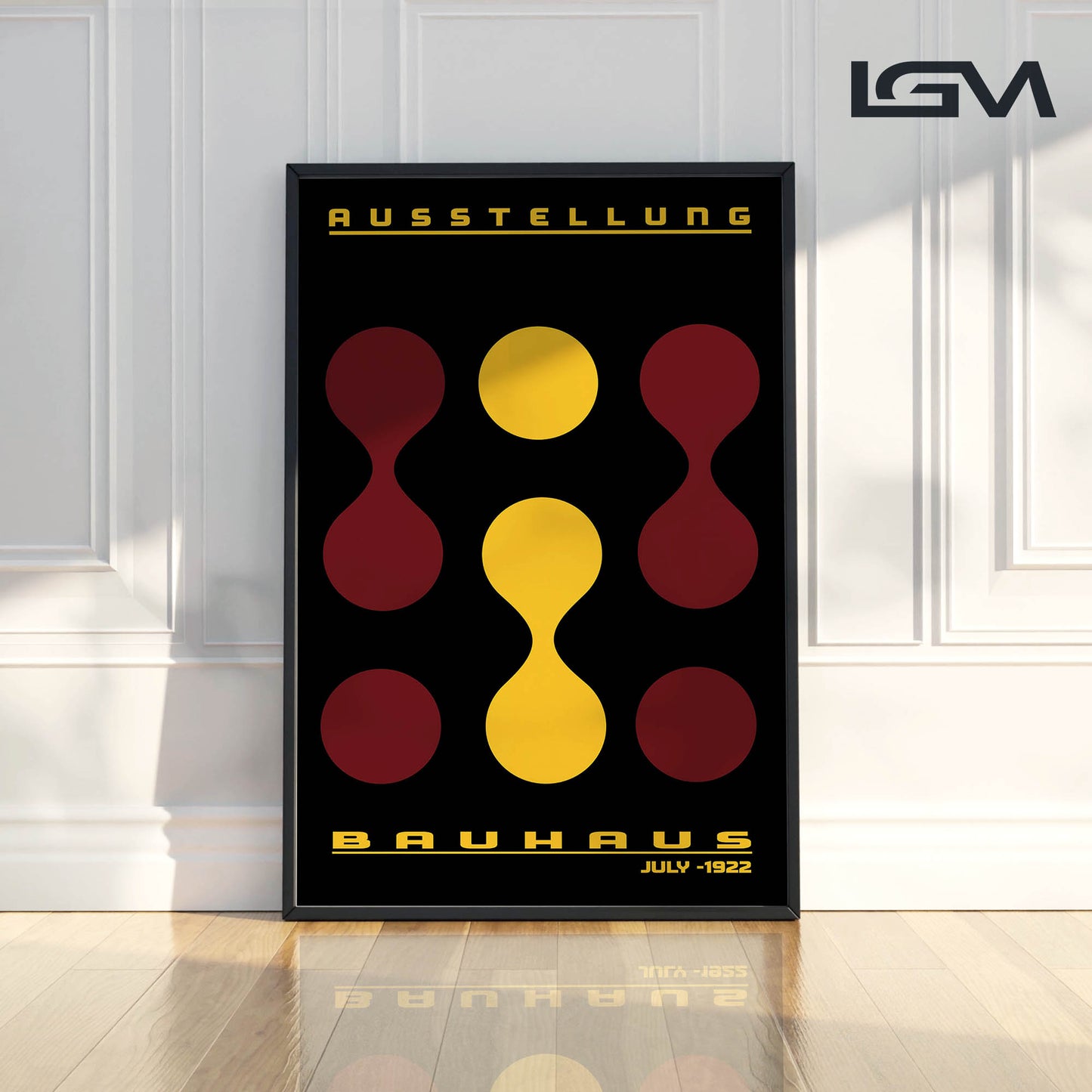 Modern Rhythm – Bauhaus Exhibition 1922 | Luxury Framed Glass Art (Multiple Colors)